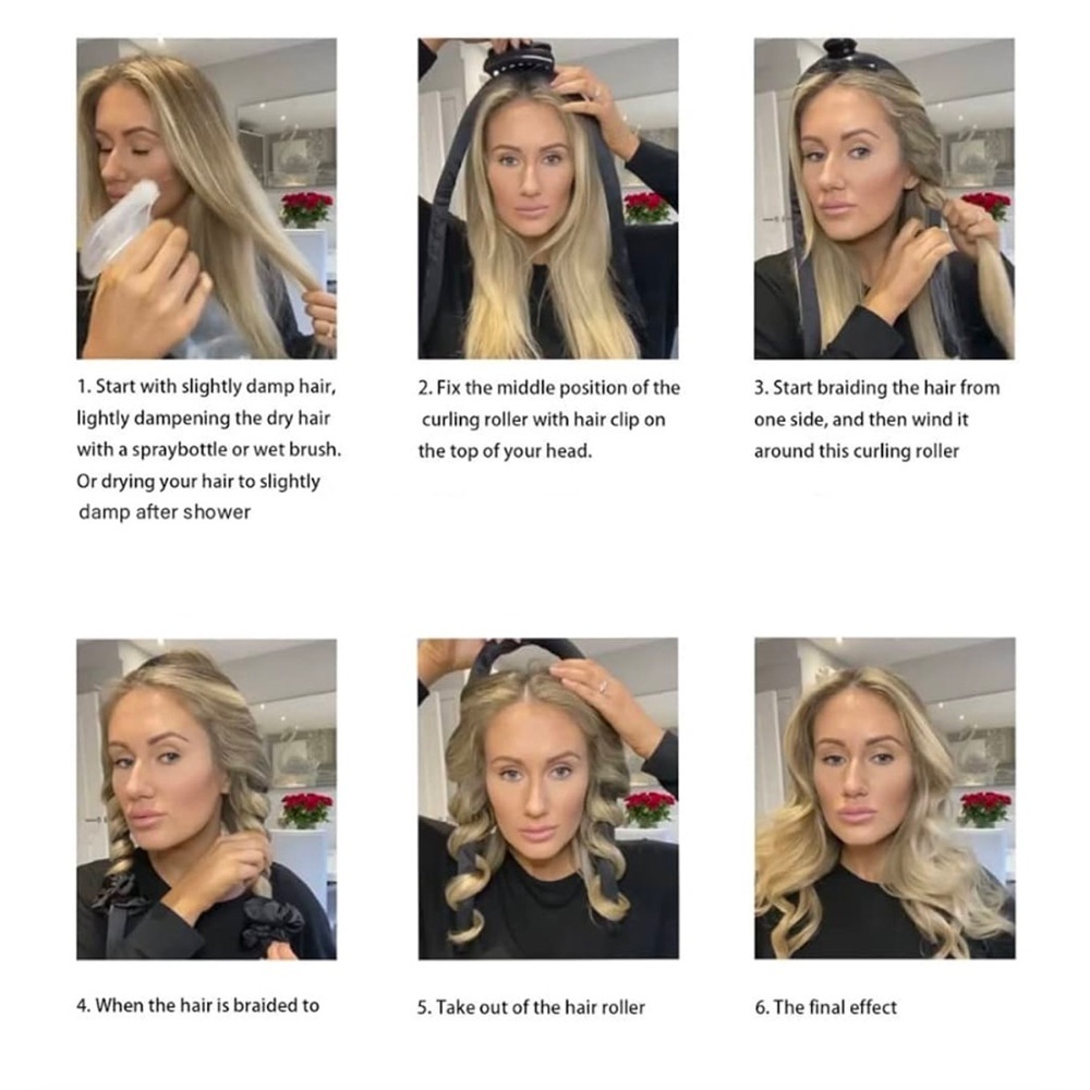 🆕 Heatless Curling Rod Headband